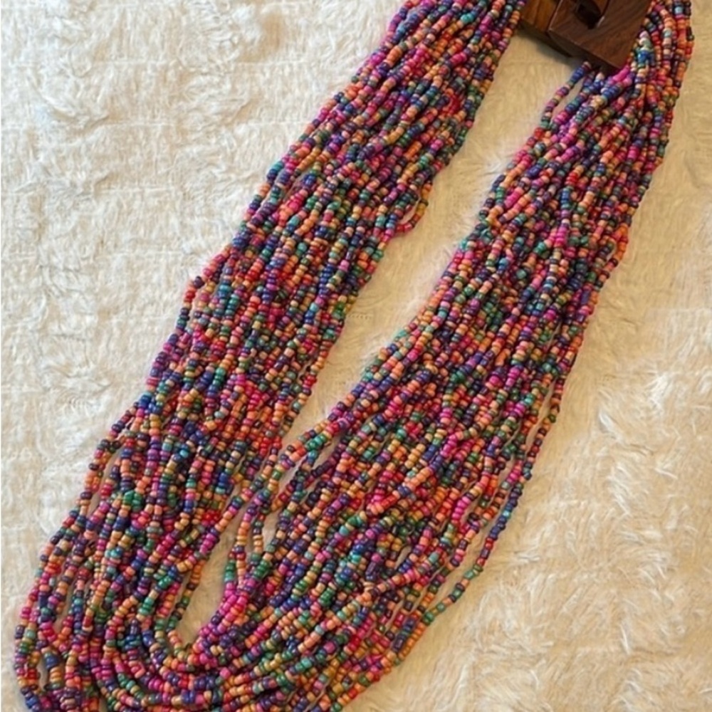 Vibrant Bold Multi Colored Strands Graduated With… - image 1